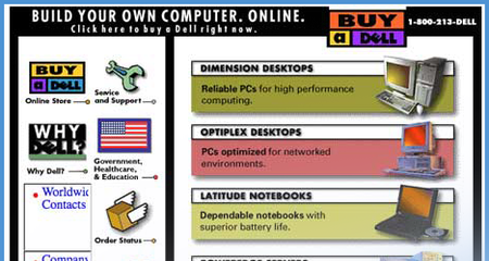 Zrzut ekranu: Dell - 1997 rok